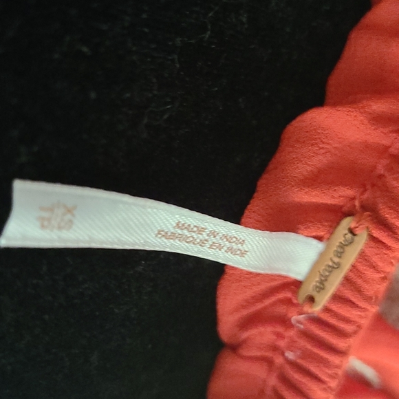 Free People Orange V neck  Peplum Blouse  sz XS - Picture 7 of 8